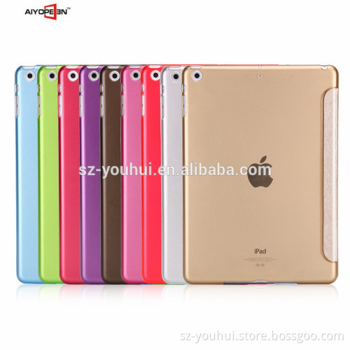 High Quality Silk Design PU Leather Automatically wake up Case for iPad Mini 1 2 3 With Transparent PC Back Case in Stock